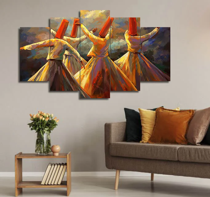 Spiritual Dancers #4 (5 Panel) Wall Art