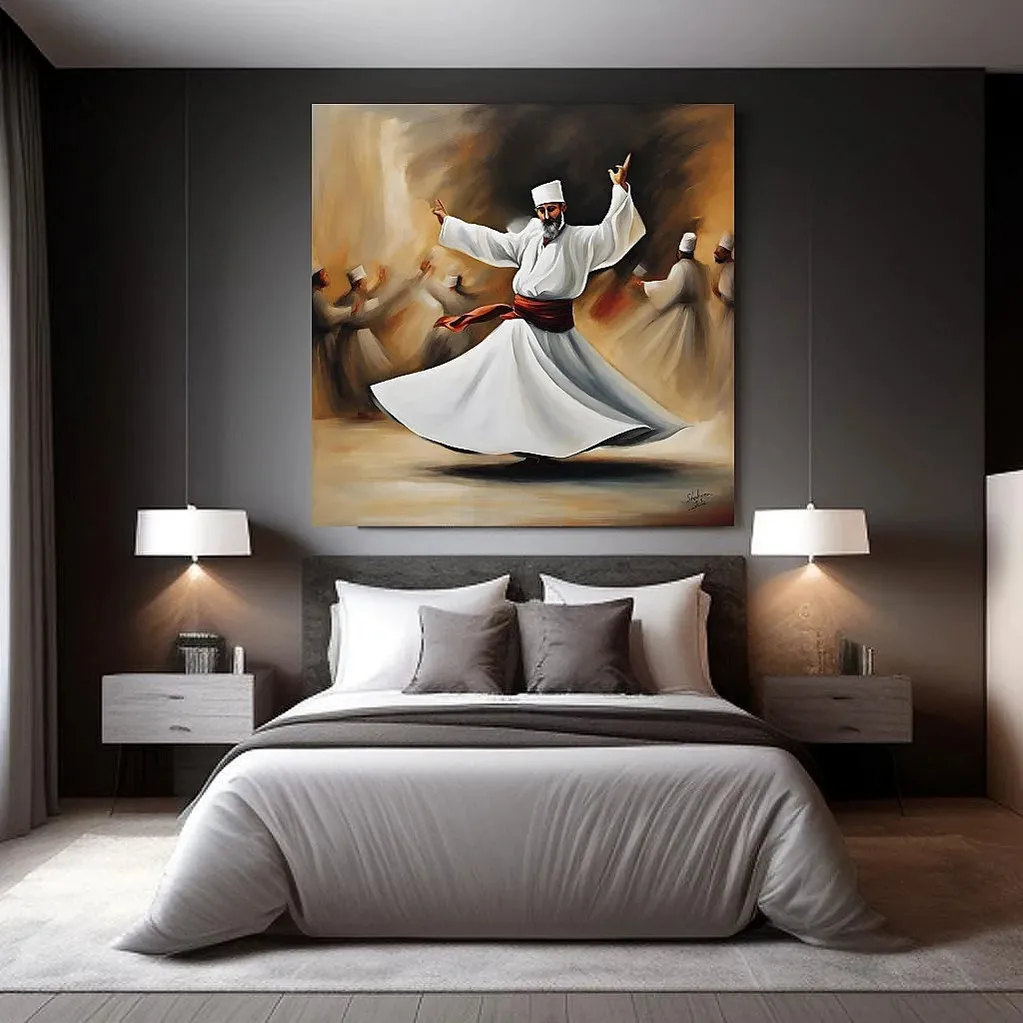 Whirling Dervish Painting | Sufism | Handmade Painting | Home Decor | Wall Decor
