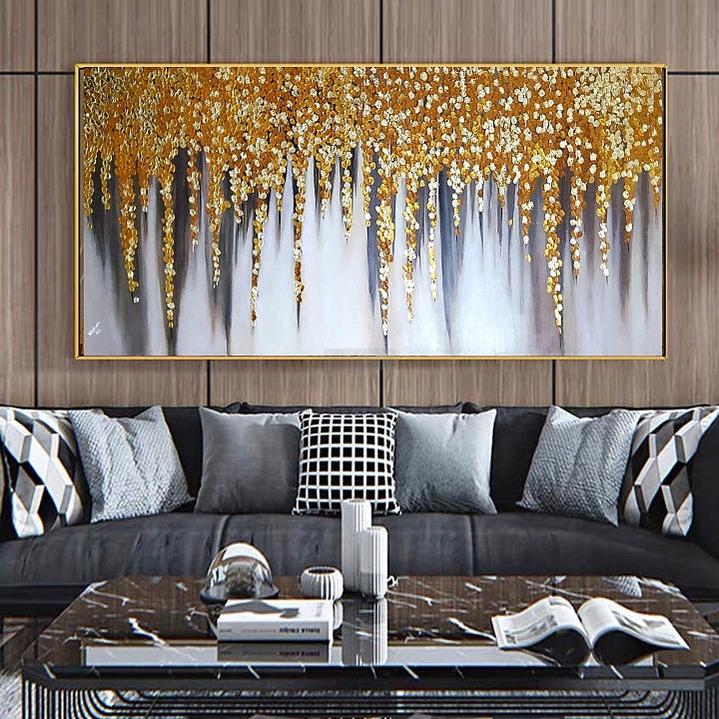 Gold Grapes | Modern Abstract Art Gold Foil Painting Handmade Painting | Home Decor | Wall Decor