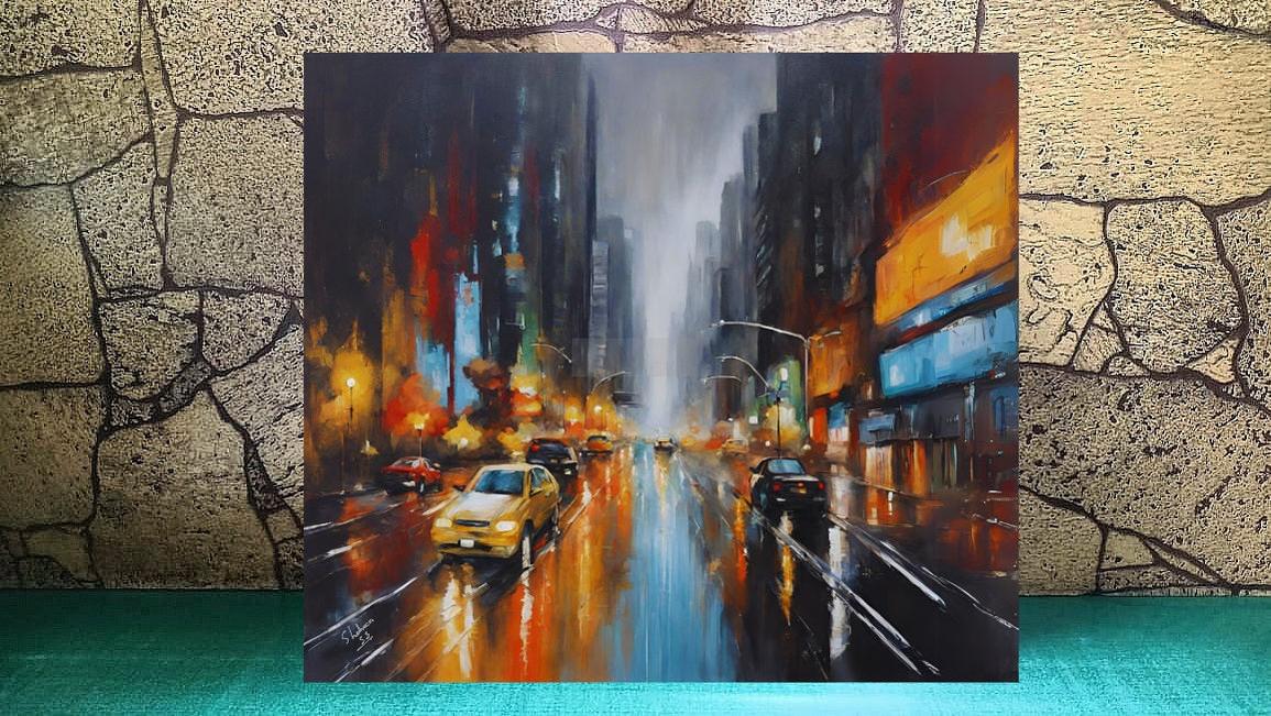 Cityscape Painting || Handmade Oil Painting | Modern Abstract Art | Home Decor | Wall Decor
