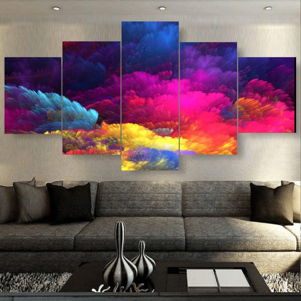 5-Panel Modern Abstract Canvas Wall Art �C Ready-to-Hang Home Decor Set