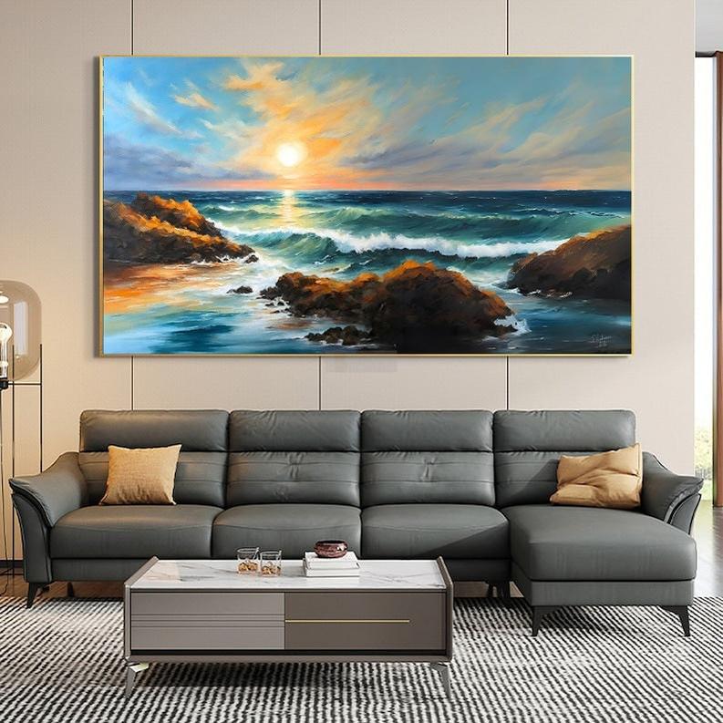 Seascape | Sunset | Handmade Painting | Home Decor | Wall Decor
