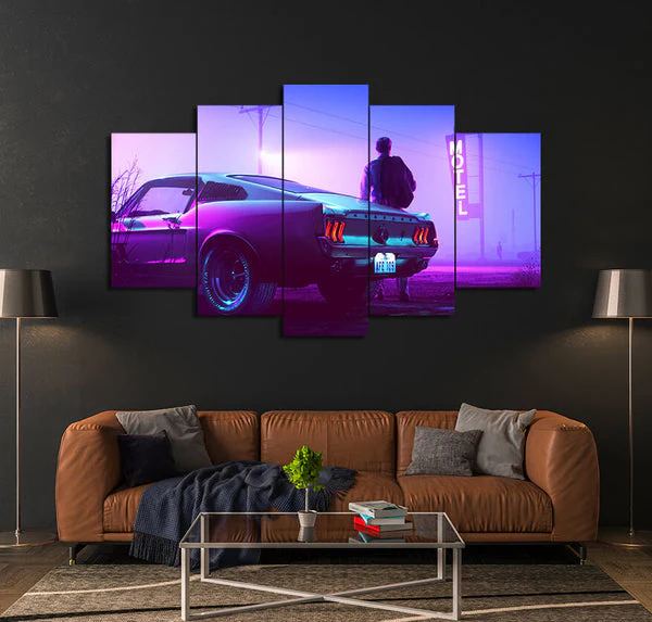 Neon Car (5 Panel) Movie Wall Art