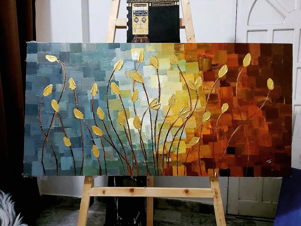 Textured Tropical Abstract Art | Handmade Painting | Home Decor