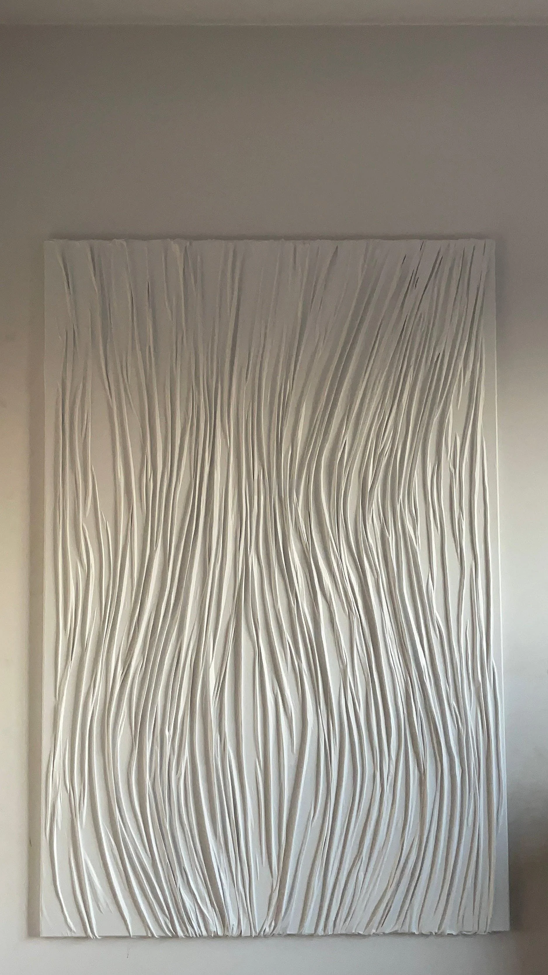 WHITE LINES | Modern 3D Textured Abstract Art on Canvas | Handmade Painting | 3d Wall Art Home Decor