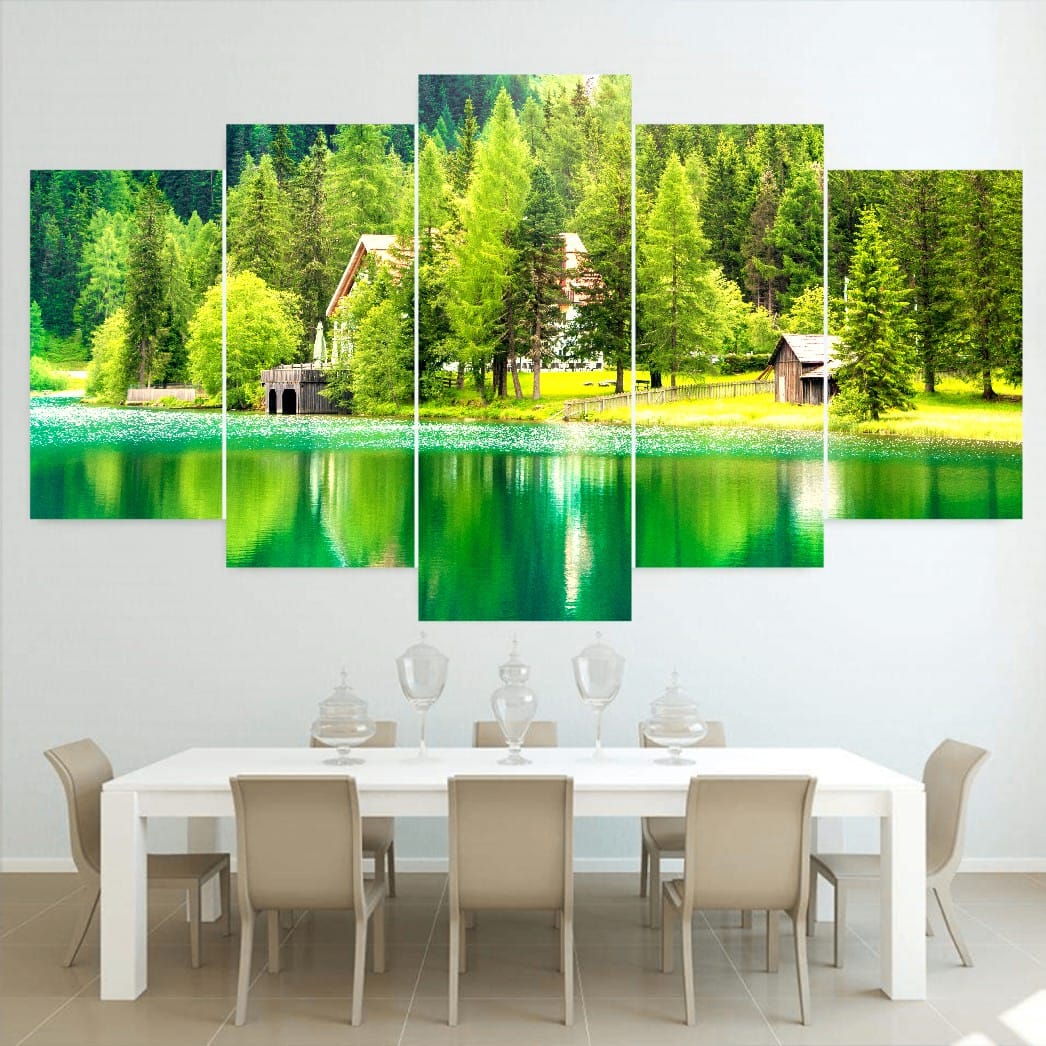 5-Panel Abstract Canvas Wall Art �C Modern Multi-Color Digital Print �C Ready-to-Hang Home Decor Set