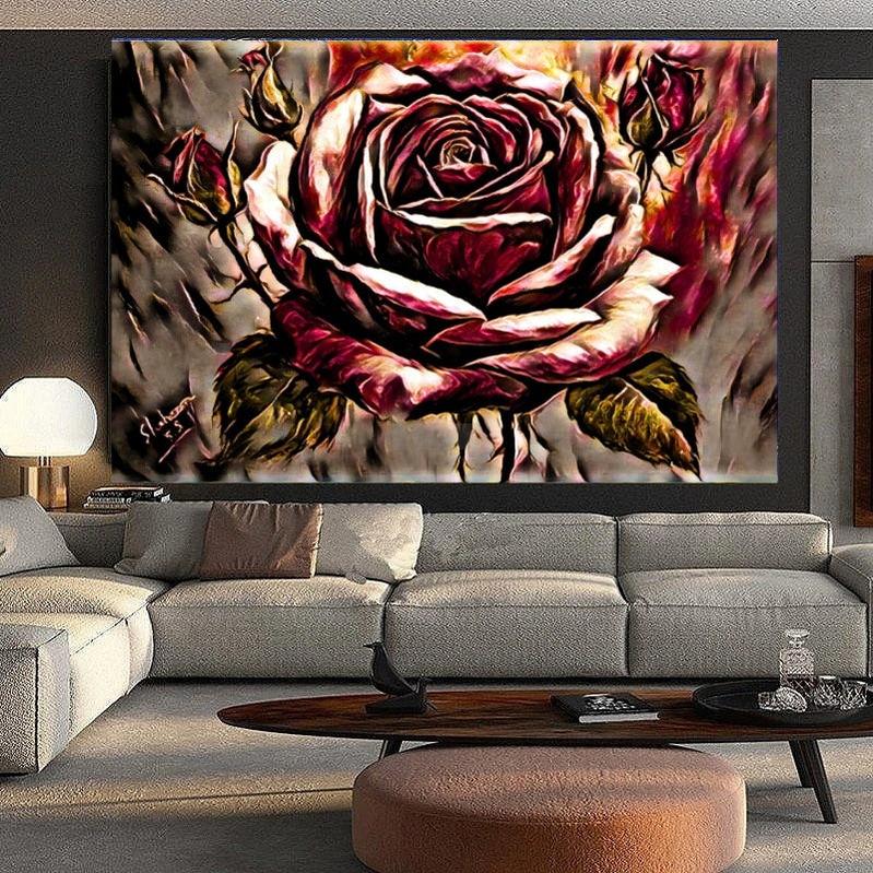 Red Rose | Handmade Painting | Home Decor | Wall Decor