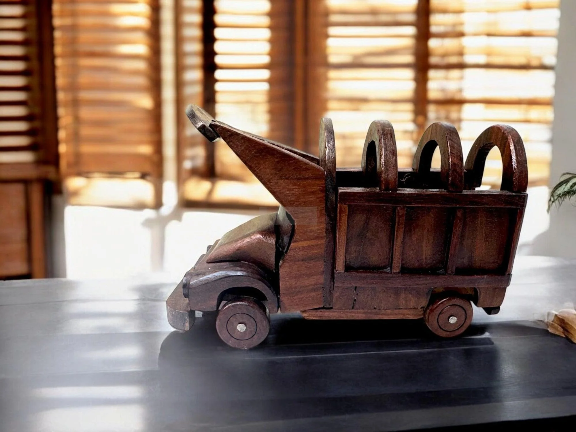 Handcrafted Wooden Truck Decor Piece - Rustic Vintage Design, Eco-Friendly Ornament for Home, Farmhouse, Office, or Gifting