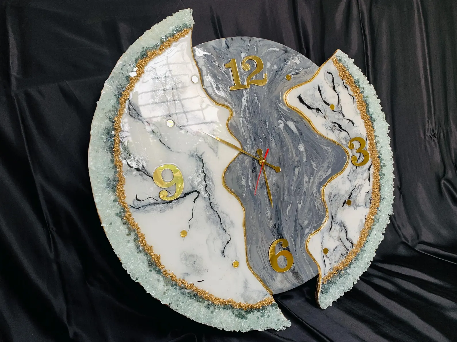 3D Wall Clock �C Premium Epoxy Resin Art, Large Handmade Wall Clock, Unique Luxury Home D��cor, Living Room Wall Art, Housewarming Gift, Decorative Luxury Wall Clock