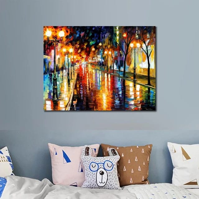 Modern Abstract Canvas Wall Art �C Black & Gold Digital Print �C Ready-to-Hang Home & Office Decor