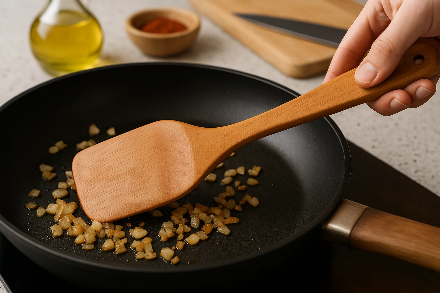 Non-Polished Chemical-Free Wooden Spatula �?Handmade, Natural Finish, Engraved Handle, Eco-Friendly, Safe for Nonstick & Cast Iron Cookware