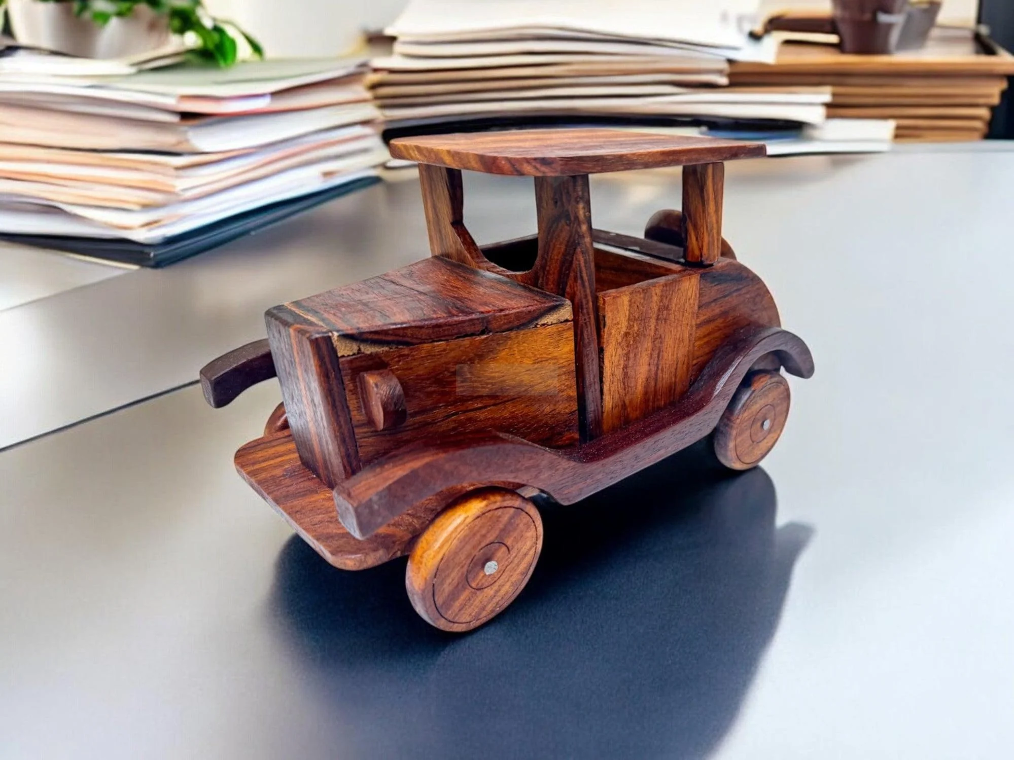Eco-Friendly Handmade Wooden Antique Jeep for decor
