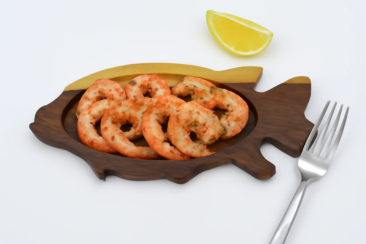 Handcrafted Wooden Fish Platter Serving Tray �C Rustic Resin Accent, Coastal Decor, Appetizer or Sushi Board for Kitchen & Entertaining