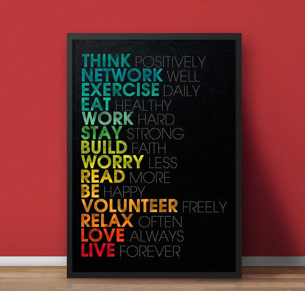 Think Positively Network Well | Motivational Poster Wall Art