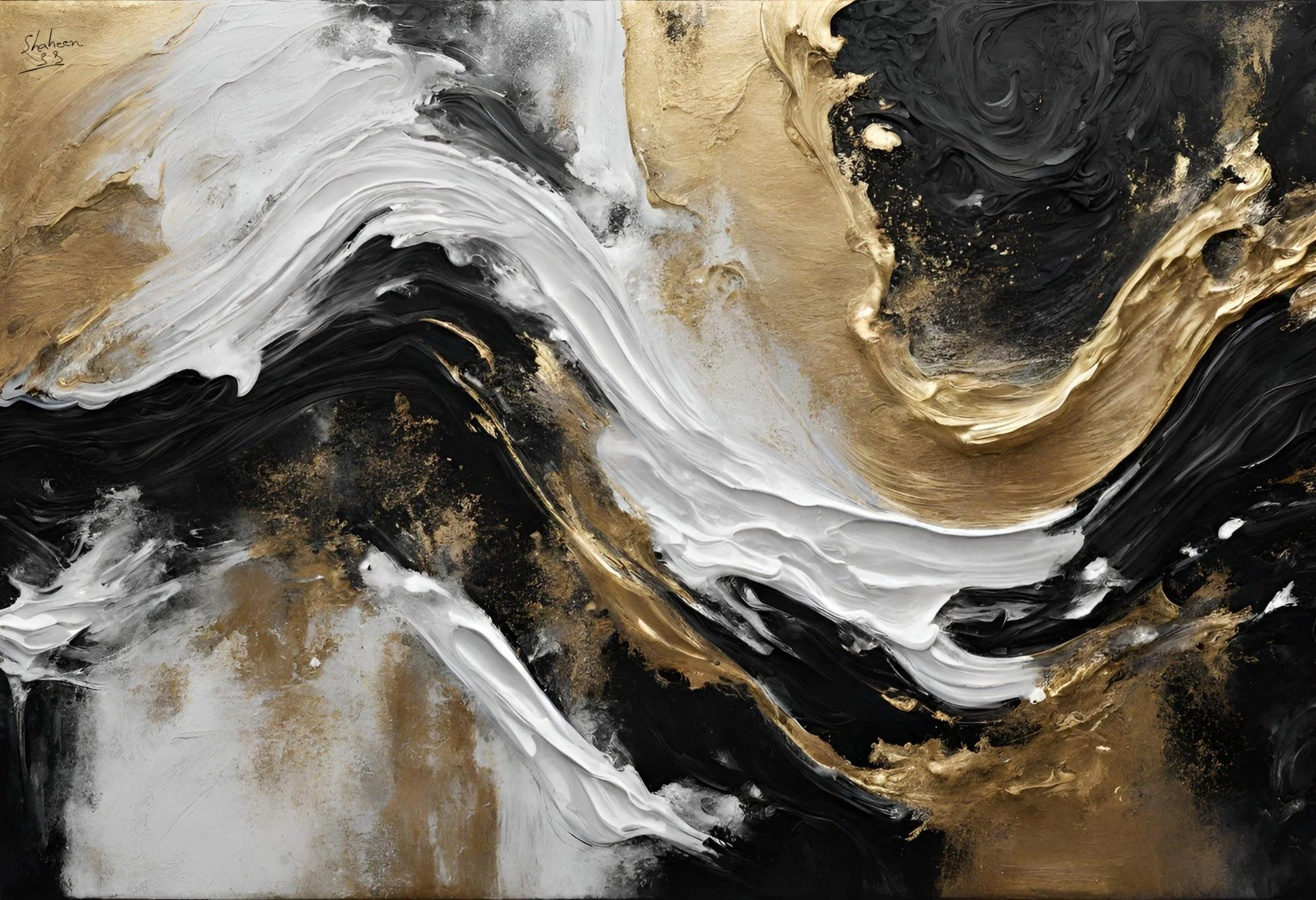 Minimal Abstract Art | Black & White | Handmade Painting | Home Decor | Wall Decor