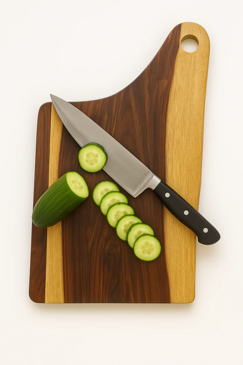 Handcrafted Rosewood Cutting Board with Curved Handle �C Stylish Cheese Board for Serving, Chopping, and Modern Kitchen D��cor