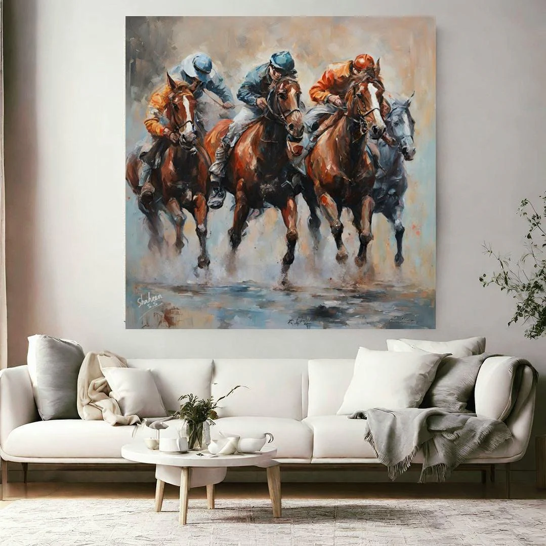Horse Painting on Canvas || Original Oil Painting | Handmade Painting | Home Decor