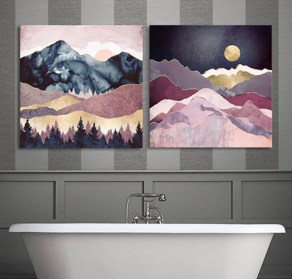 Nordic Style Mountains (2 Panel) Square Wall Art