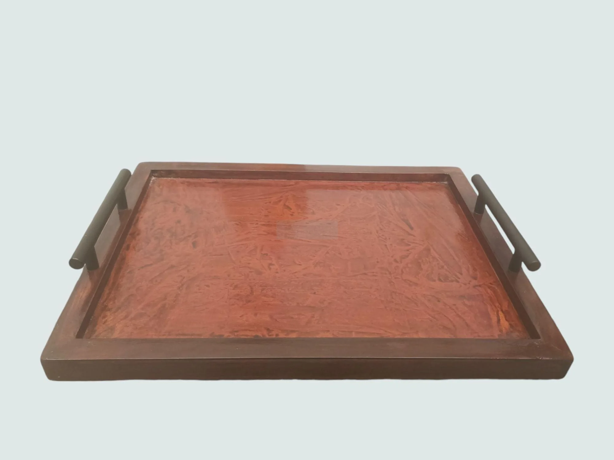Handcrafted Sheesham Wood Tray with Handles