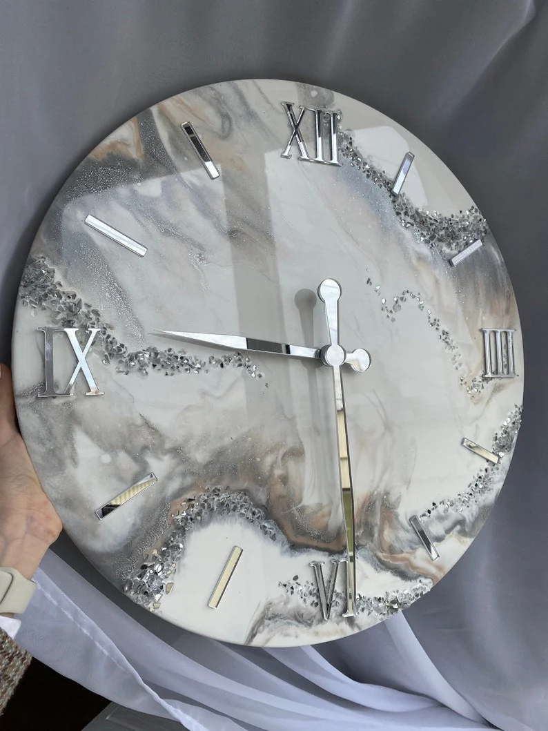 Handcrafted Epoxy Resin Art Wall Clock - Stylish and Unique Home Decor