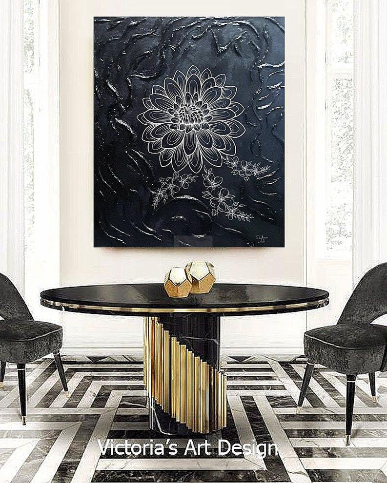 BLACK & WHITE | Modern Abstract Art | Handmade Painting | Home Decor | Wall Decor