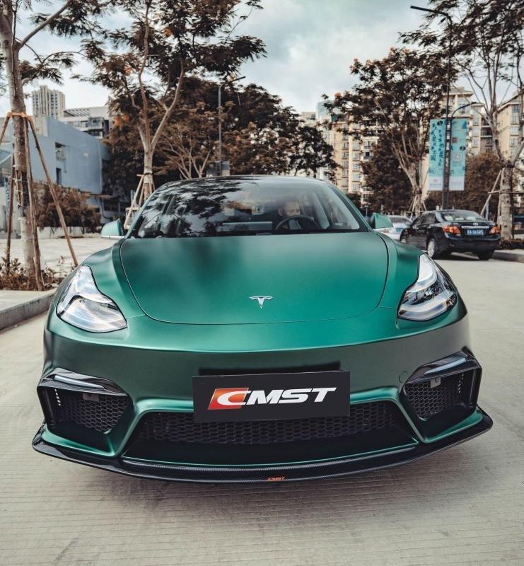CMST Tuning V1 Front Bumper & Lip for Tesla Model 3 Performance/Base Carbon Fiber/FRP