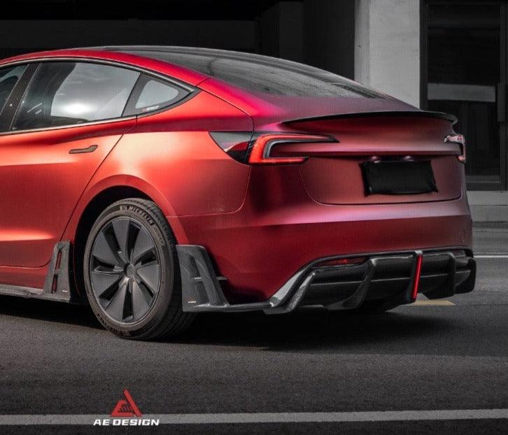 ArmorExtend AE Rear Diffuser & Canards for Tesla Model 3 Highland / P 2024-ON Carbon Fiber
