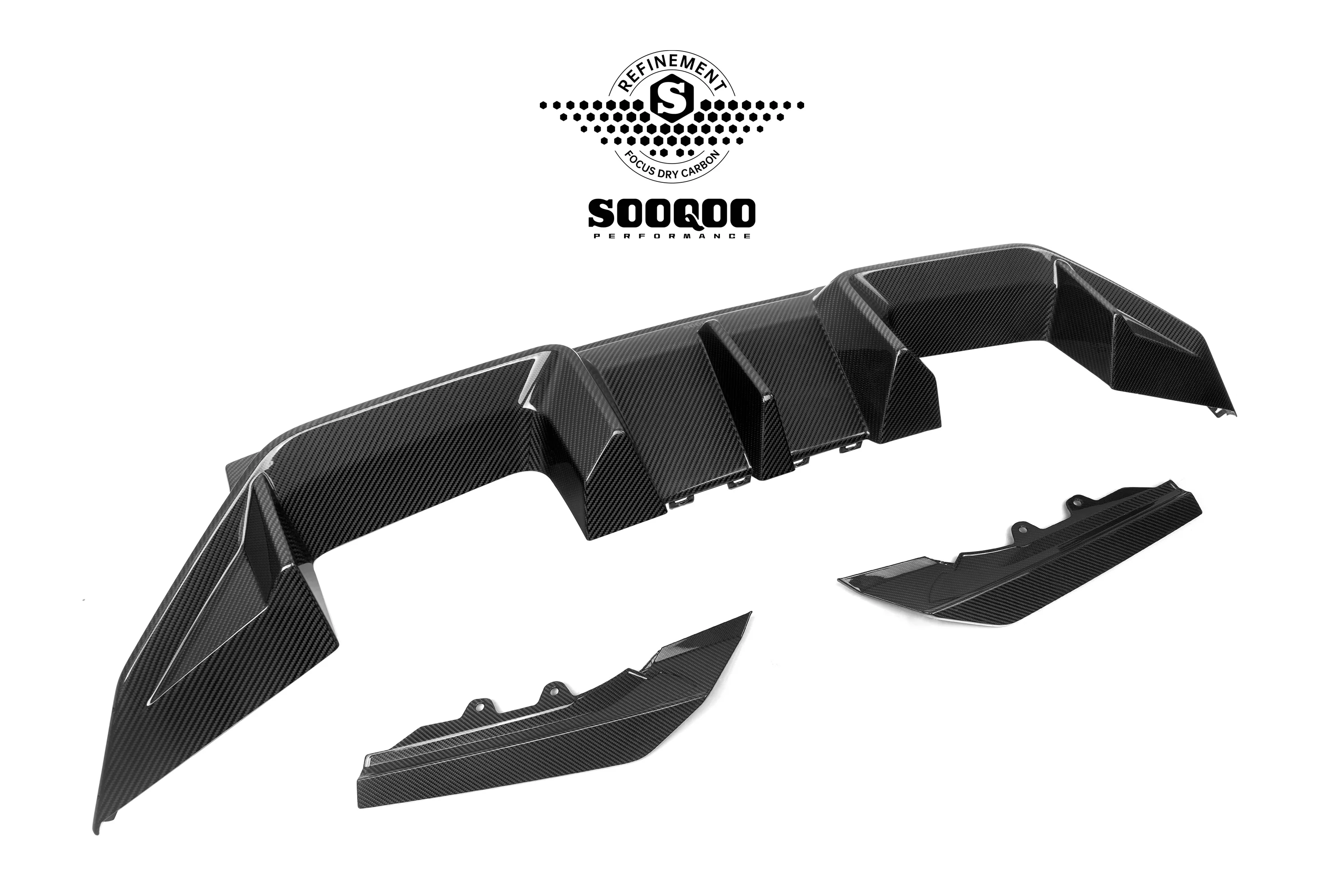 SOOQOO USA B Style Rear Diffuser for BMW M2C M2 G87 2023-ON Dry Pre-preg Carbon Fiber