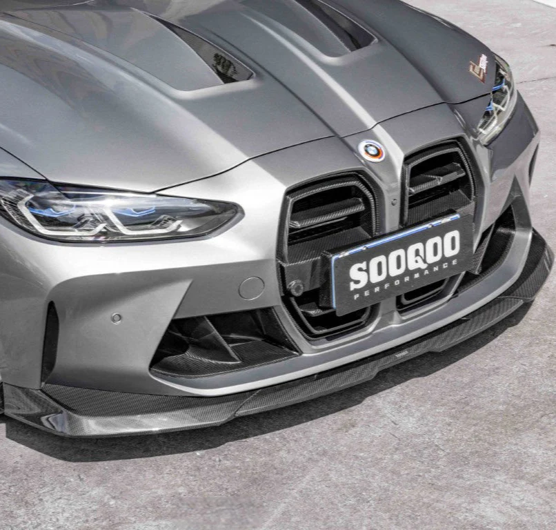 SOOQOO USA B Style Front Lip for BMW M3/C/CS G80 G81 & M4/C/CS G82 G83 2021-ON Dry Pre-preg Carbon Fiber