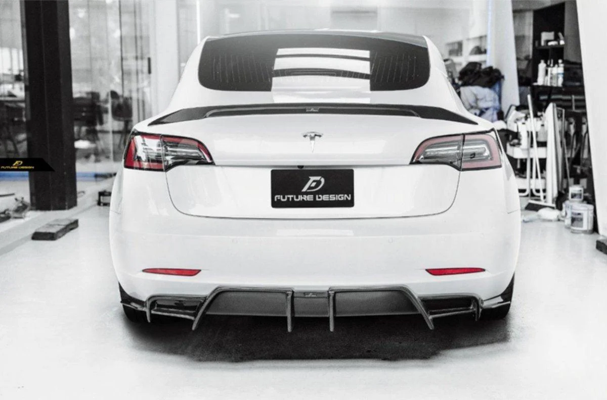 Future Design Carbon Fiber REAR DIFFUSER for Tesla Model 3