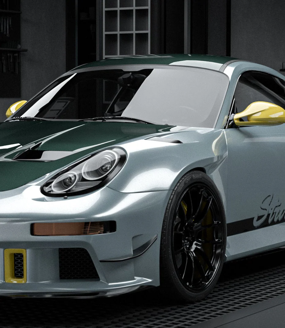 Robot Craftsman TITANISM STUKA Widebody Front Fenders for Porsche 987.1 987.2 Cayman & Boxster Base / S 2005-2012 Carbon Fiber / FRP