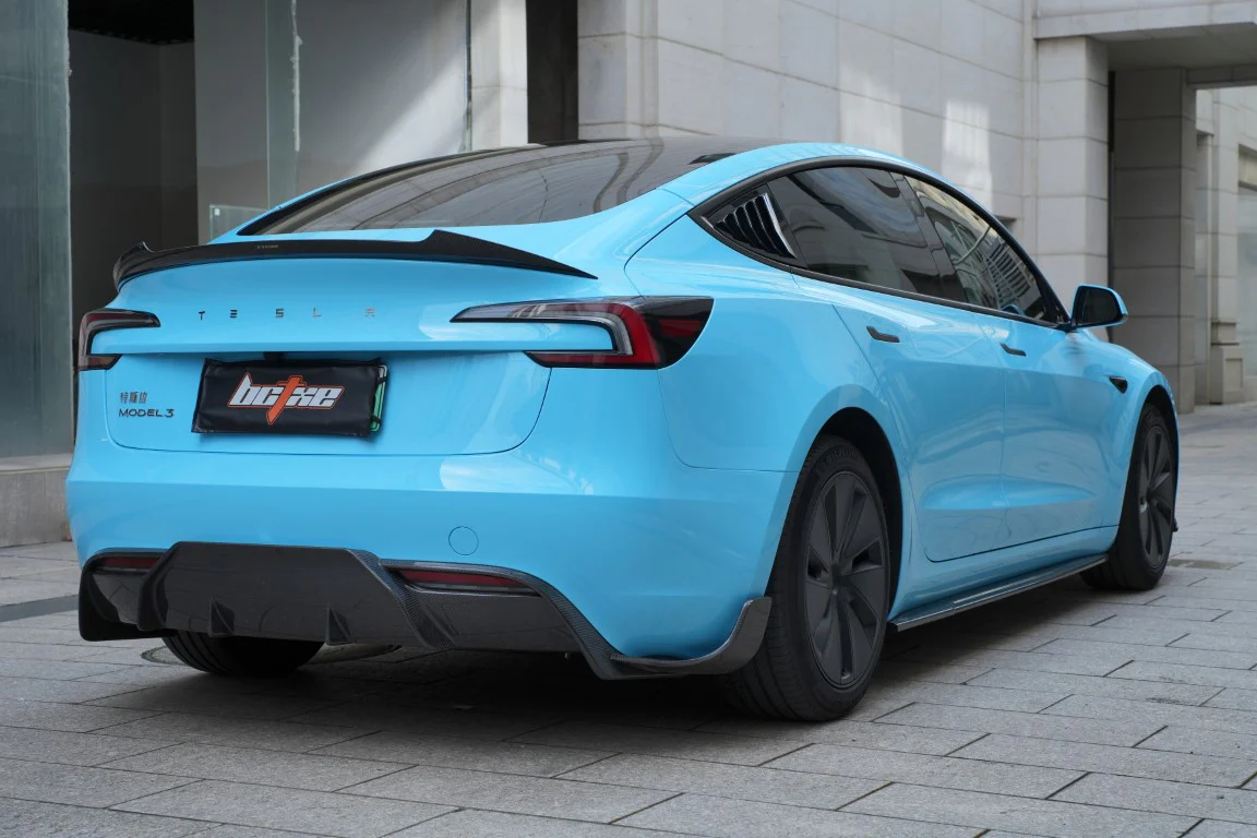 BCTXE Tuning V2 Rear Spoiler for Tesla Model 3 Highland / Performance Sedan Carbon Fiber