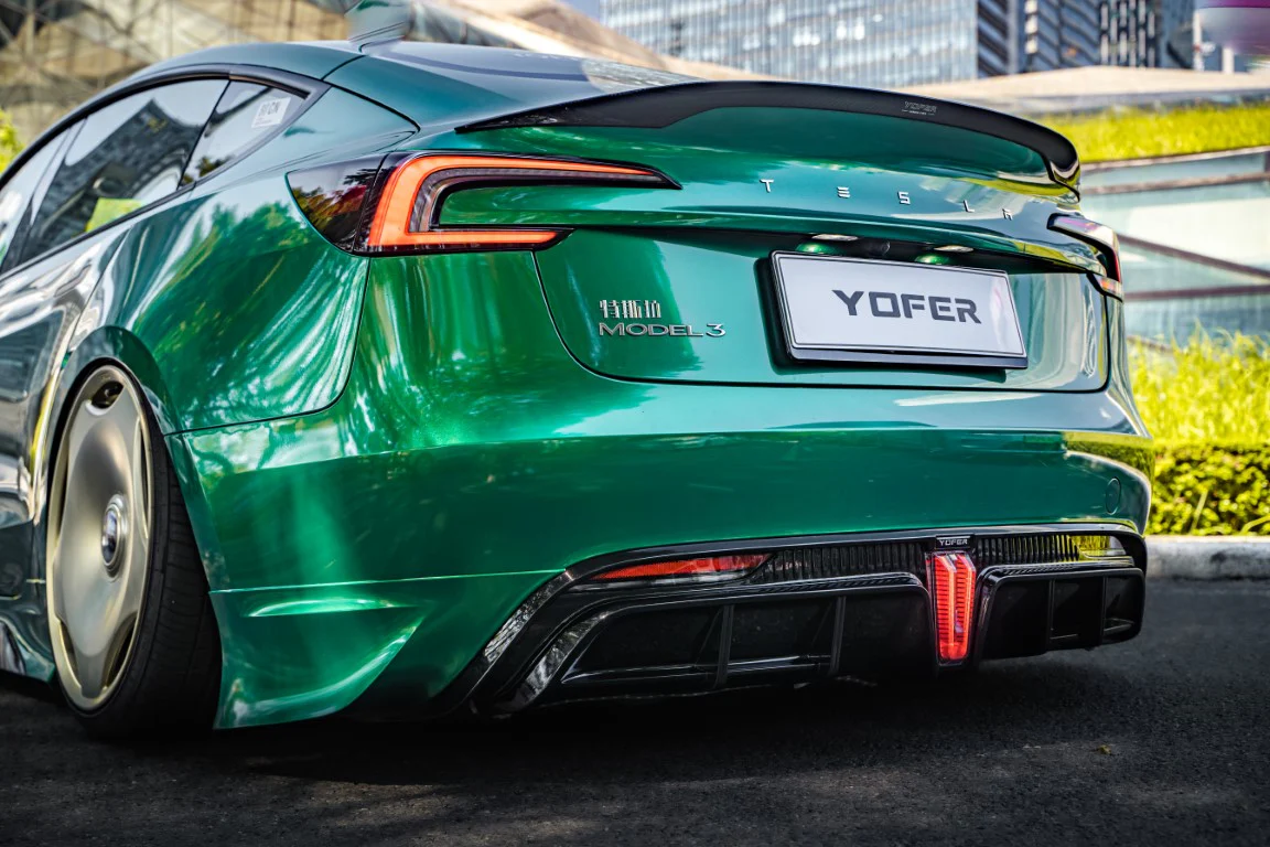 Yofer USA V1 Sports Rear Diffuser & Canards for Tesla Model 3 Highland/Performance 2024-ON PP