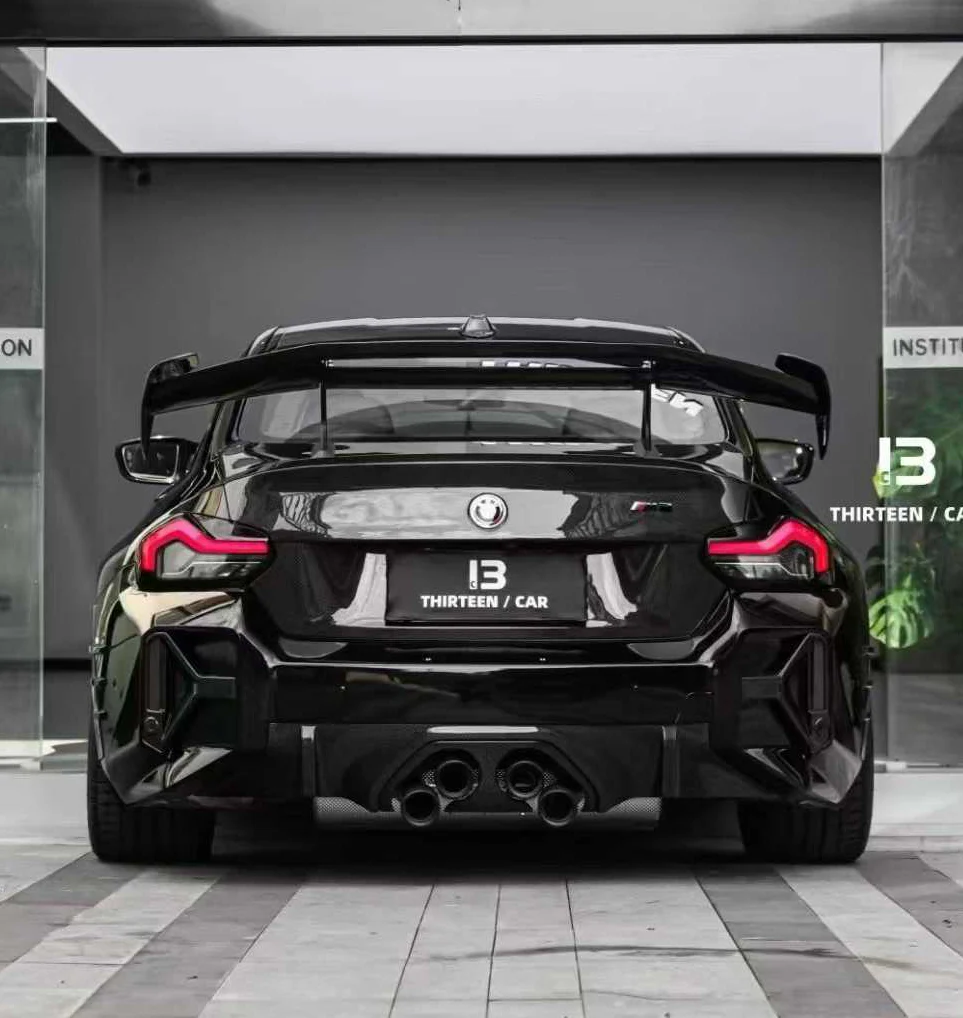 Aero Republic ADR Style Rear Wing & Brace for BMW M2 M2C G87 & 2 Series M240i G42 Dry Pre-preg Carbon Fiber
