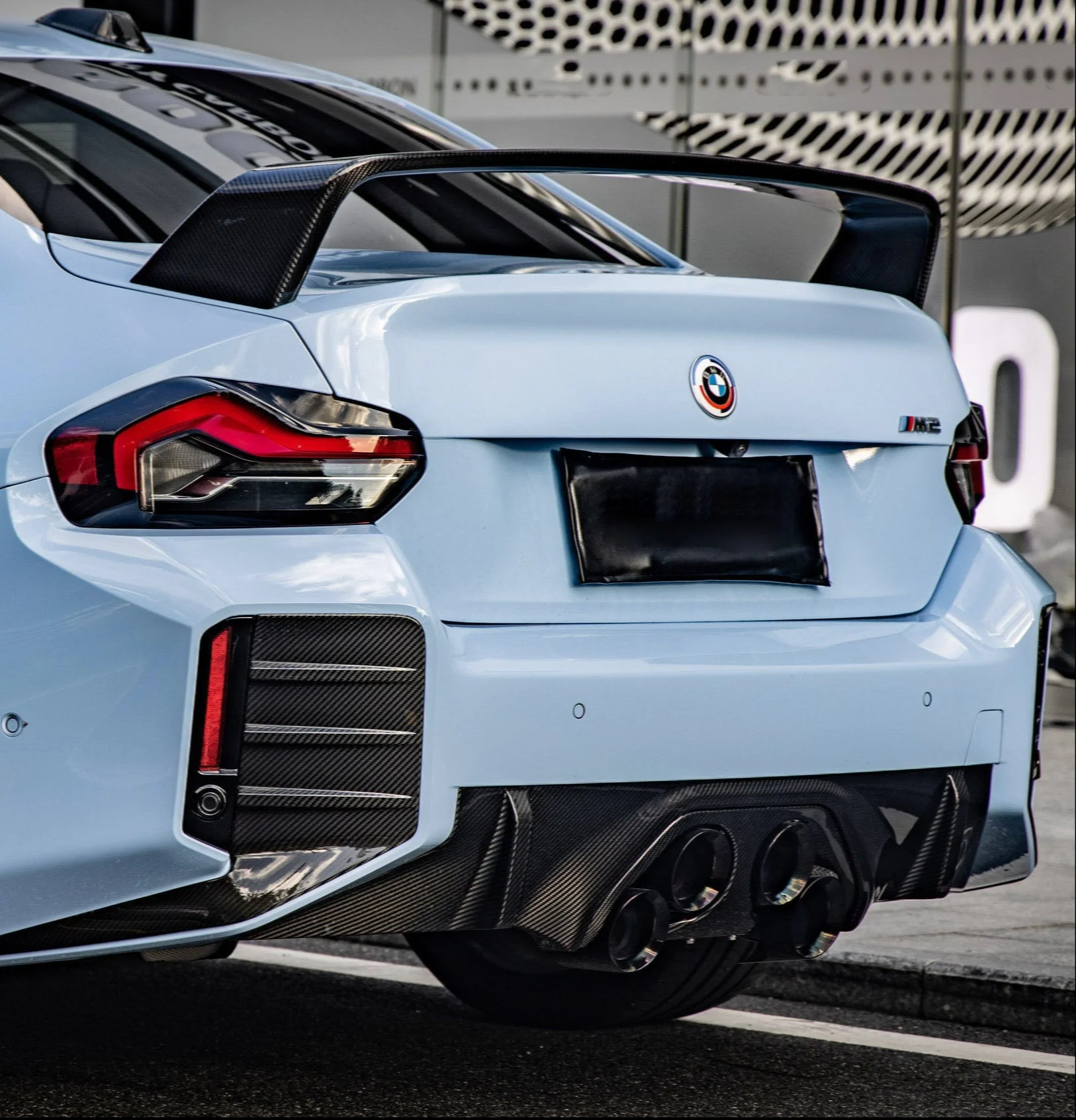 Aero Republic MP Style/Center Quad Exit Rear Bumper Center Diffuser Plate for BMW M2 M2C G87 Carbon Fiber
