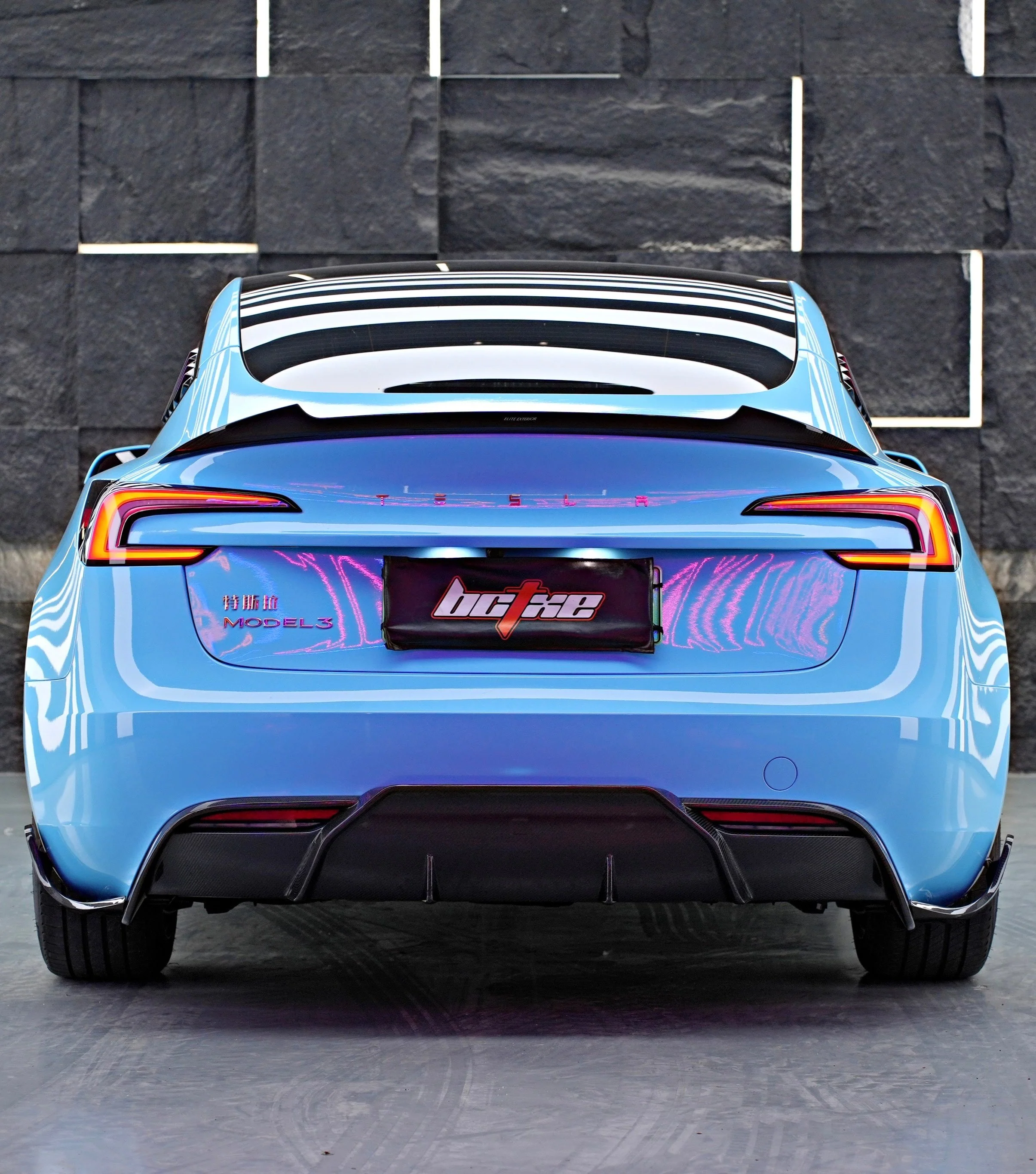 BCTXE Tuning Rear Diffuser & Canards for Tesla Model 3 Highland / Performance Carbon Fiber