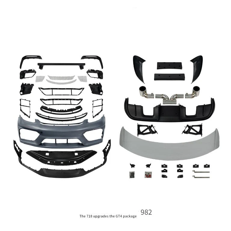 Dupont Tech GT4 Full Conversion Kit for Porsche 718 982 Cayman 2017-2025 PP Polypropylene / Carbon Fiber