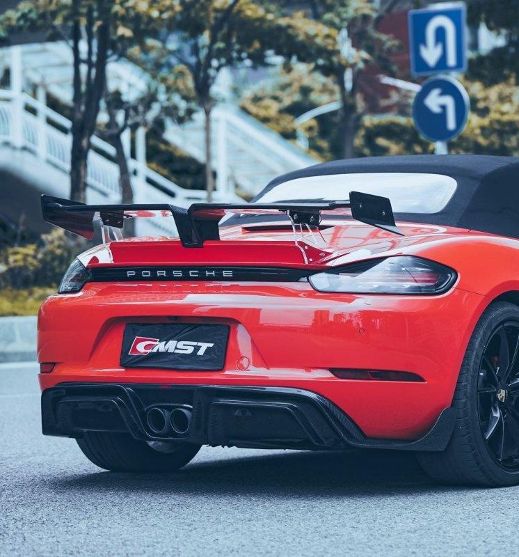 CMST Tuning V2 Rear Spoiler Wing for Porsche 718 Boxster Base S T GTS Convertible Carbon Fiber/FRP