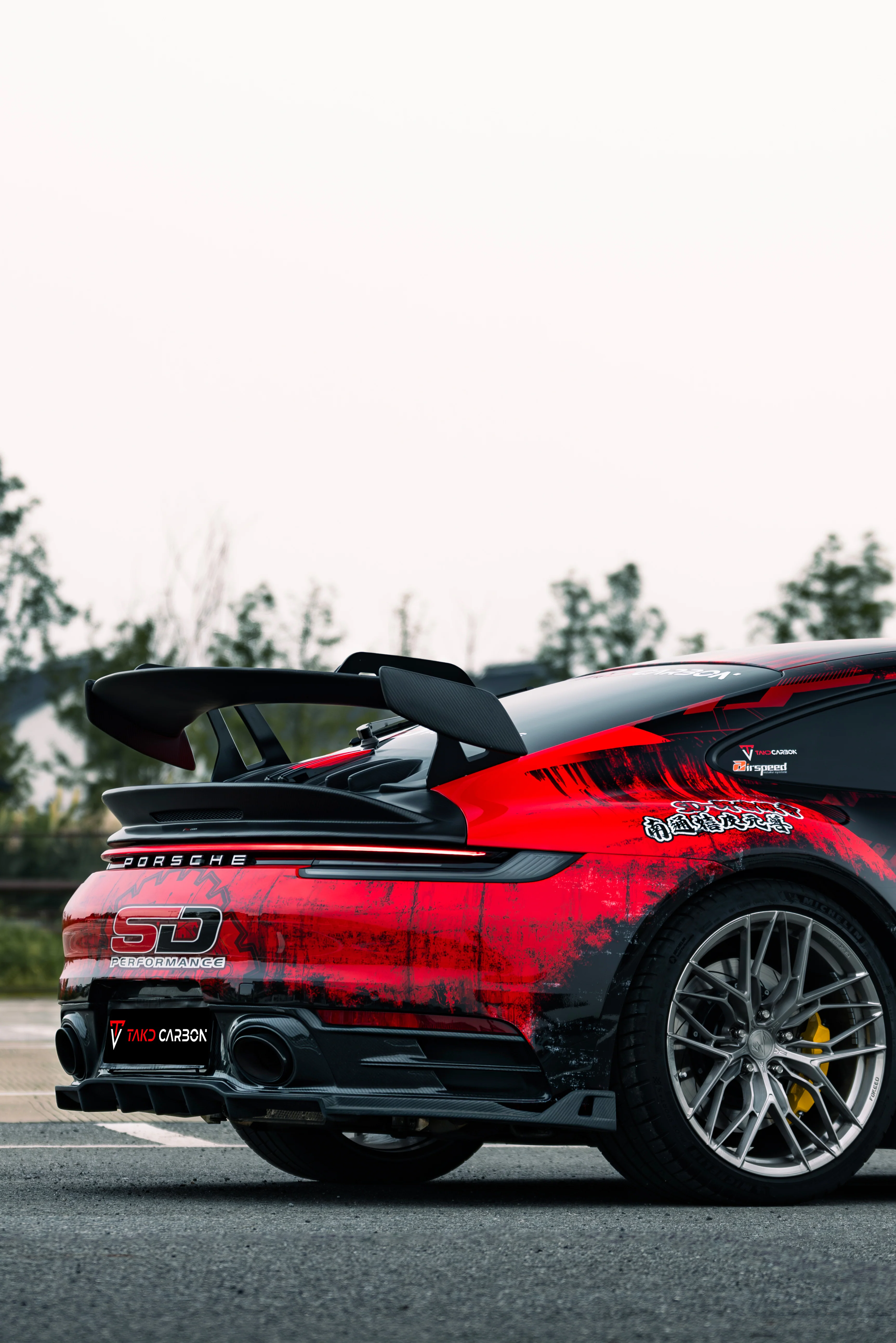 TAKD Carbon V2 Rear Wing for Porsche 911 992.1 992.2 Carerra Base/T/S/4S/GTS/4GTS Dry Pre-preg Carbon Fiber