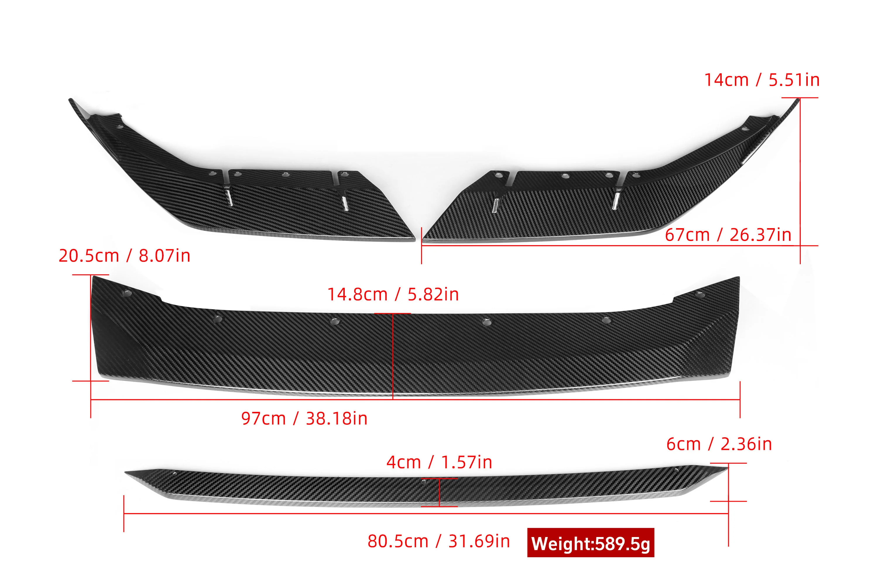 Aero Republic MT Style Front Lip for BMW M5 M5C F90 Pre-LCI Carbon Fiber