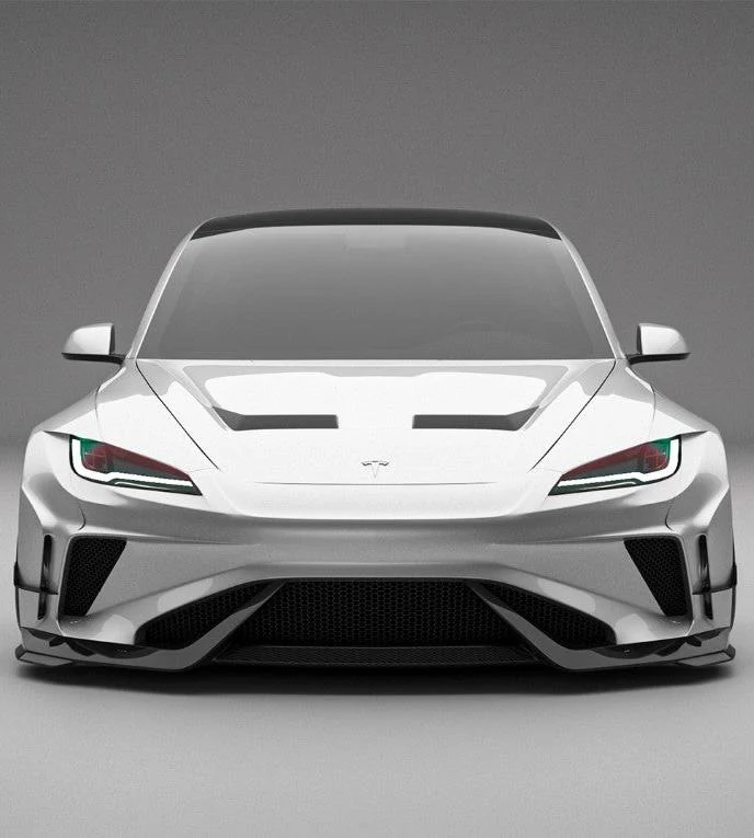 Robot Craftsman Hacker Widebody Front Bumper & Lip for Tesla Model 3 Highland / Performance Carbon Fiber/FRP