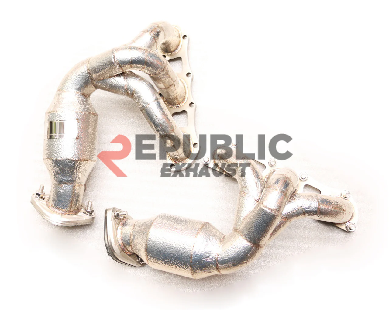 Republic Exhaust 100 & 200 & 300 CELL & Straight Pipe Headers for Porsche 981 Cayman & Boxster Base 2014-2016 Stainless Steel