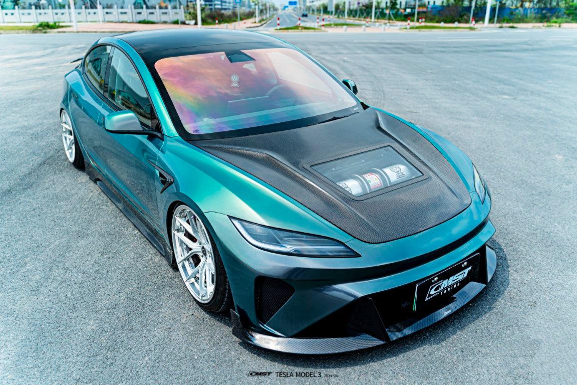 CMST Tuning V2 Tempered Glass Clearview Hood for Tesla Model 3 Highland / Performance Carbon Fiber/FRP