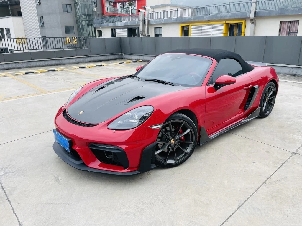 Dupont Tech Spyder Conversion Style Front Bumper & Trims for Porsche 718 982 Cayman Boxster 2017-2025 PP Polypropylene / Carbon Fiber
