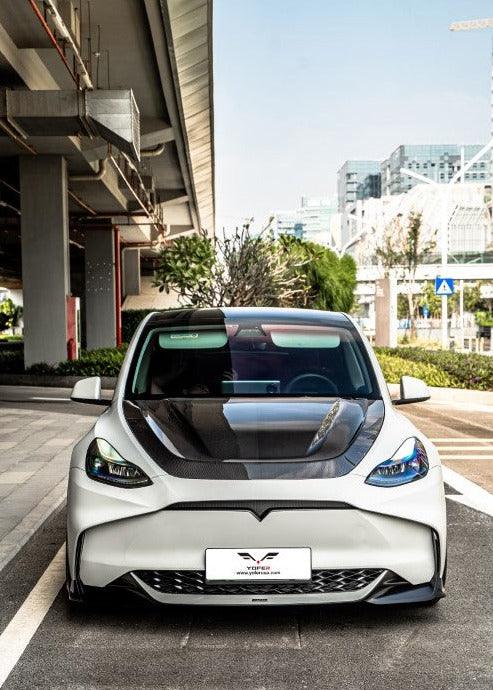 Yofer USA Loong Flames Hood for Tesla Model Y / Performance 2020-2025 Pre-preg Carbon Fiber