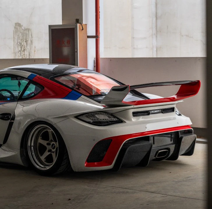 Robot Craftsman TITANISM STUKA Widebody Rear Bumper and Diffuser for Porsche 987.1 & 987.2 Cayman Base 2005-2012 Carbon Fiber / FRP