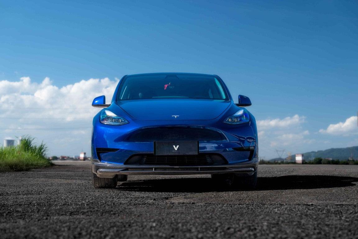 Ventus Veloce Front Lip for Tesla Model Y/P 2020-2025 Pre-preg Carbon Fiber