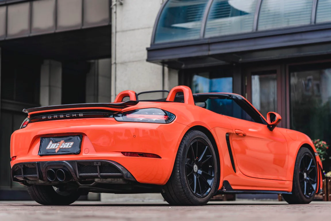 BCTXE Tuning V1 Rear Lip Spoiler for Porsche 718 Boxster Base S T GTS?Convertible Carbon Fiber