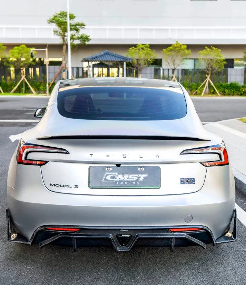 CMST Tuning V4 Rear Diffuser & Canards for Tesla Model 3 Highland Performance 2024-ON Carbon Fiber / FRP
