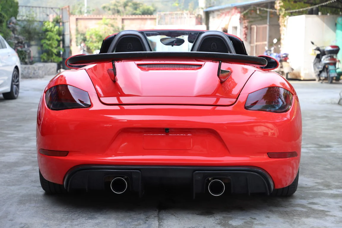DuPont Tech Rear Bumper & Diffuser for Porsche 987.2 Boxster Base S R 2009-2012 FRP/PP Polypropylene/Dry Pre-preg Carbon Fiber